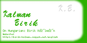 kalman birik business card